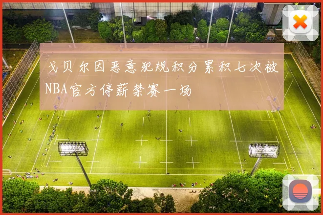 戈贝尔因恶意犯规积分累积七次被NBA官方停薪禁赛一场